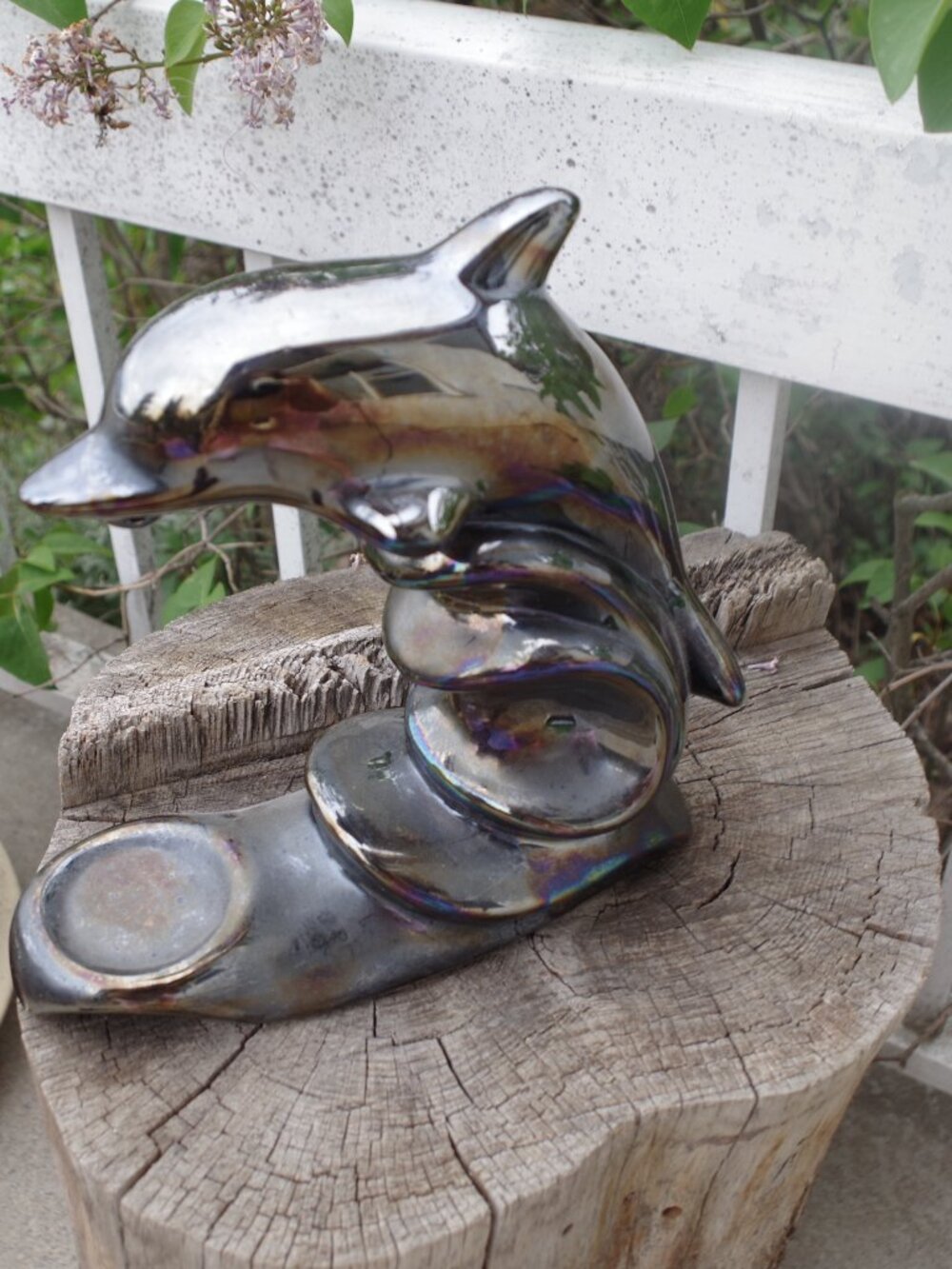 Vintage Iridescent Ceramic Oil Diffuser Or Candle Holder Made In Poland